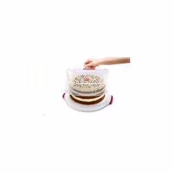 Metaltex Adjustable Cake Holder, White/Pink, 36 x 36 x 22 cm