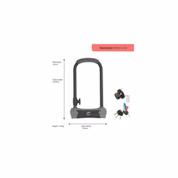 YUL3/14/230/1 Maximum Defendor U Bike Lock (Sold Secure Gold), Black