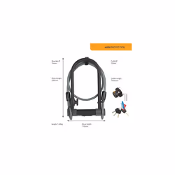 YUL2C/13/230/1 High Defendor U Bike Lock with Cable (Sold Secure Silver), Black - Additional view 4