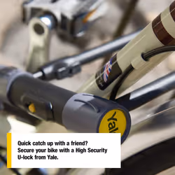 YUL2132301 High Security Bike Lock 230mm U Lock Double Point Locking 4 Keys including 1 with microlight
