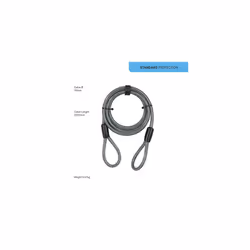 YC1/10/220/1 - Security Cable 2200mm - Flexible Steel Cable - Additional Security to use with Bike Lock - Complete Protection, Black