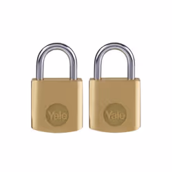 Yale Locks Brass Padlock 20mm (Pack 2) Y110B/20/111/2