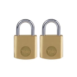 Yale Locks Brass Padlock 20mm (Pack 2) Y110B/20/111/2