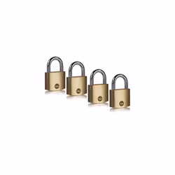 Yale Y110B/40/122/4 - 4 Pack of Brass Padlocks (40 mm) - Indoor Locks for Locker, Backpack, Tool Box - Keyed Alike - Standard ...