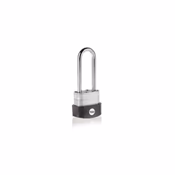 Yale Y125B/40/163/1 - Laminated Steel Long Shackle Padlock (40 mm) - Outdoor Hardened Steel Shackle Lock for Shed, Gate, Chai ...