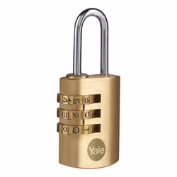 Yale Y150B/22/120/1, Conventional padlock, Combination lock, Brass, Brass, Steel, U-shaped