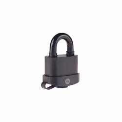Y221B/52/125/1 - Brass Closed Shackle Padlock (51mm) - Black Outdoor Weatherproof Lock for Chain, Door, Gate, Toolbox - 3 Key ...