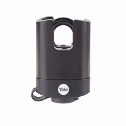 Yale Y221B/52/125/1, Conventional padlock, Key lock, Keyed to differ, Gate, Black, Hardened steel