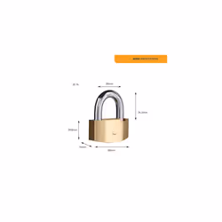 Y222B Y222B/35/122/3 Padlock, Black, 35mm