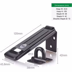 Yale Y110B/40/123/1/HSP Padlock, Black, 40mm + Hasp