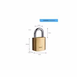 Y110B/25/113/1/B Y110B Series Safety Padlock, Brass Finish, 25 mm Arco Corto