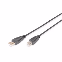 Digitus USB 2.0 connection cable, 1 m, USB A, USB B, USB 2.0, Male/Male, Black