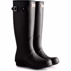 ) Hunter Womens Original Tall Rubber Women's Black Wellington Boots - Black, 7 (Adults'