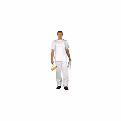 S810 Bolton Painters Bib Cotton Overalls White Medium