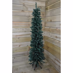 220cm (7ft 3") Premier Pencil Style Slim Christmas Tree in Green