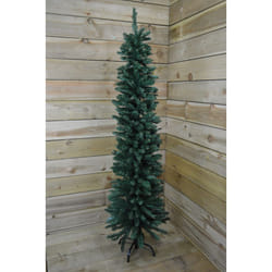 220cm (7ft 3") Premier Pencil Style Slim Christmas Tree in Green