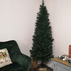 2m Corner Half Dual Purpose Wall Artificial Green Christmas Xmas Tree