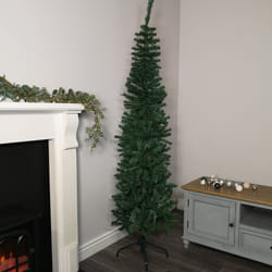 2m (6.5ft) Premier Plain Green Spruce Pine Slim Christmas Tree with Stand