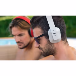 August EP650 Wireless Bluetooth Headphones - White - Android/iOS App, Bluetooth v4.2, NFC & aptX LL