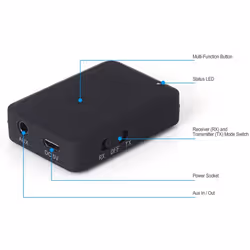 August MR260 - 2-in-1 Bluetooth Stereo Audio Transmitter / Receiver - Dual Modes