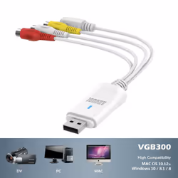USB Video Capture Card - August VGB300 - S Video / Composite to USB Cable