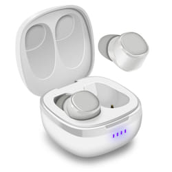 Bluetooth 5.0 TWS EarBuds - Portable Charging Case, IPX6, 25H Playtime, DSP - White
