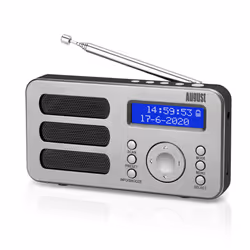 DAB/DAB+/FM Portable Digital Radio Alarm Clock with Rechargable Battery - MB225 - Silver