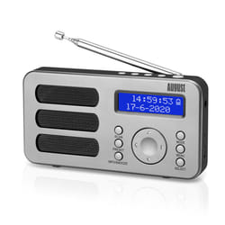 DAB/DAB+/FM Portable Digital Radio Alarm Clock with Rechargable Battery - MB225 - Silver