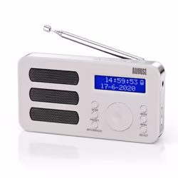 DAB/DAB+/FM Portable Digital Radio Alarm Clock with Rechargable Battery - MB225 - White