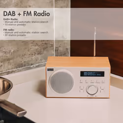 August MB420 DAB DAB+ FM Digital Radio Tuner, Dual Alarm Clock with AUX, Line-out, Mains Powered LCD Screen 40 Station Presets - Additional view 2
