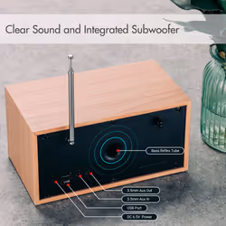 August MB420 DAB DAB+ FM Digital Radio Tuner, Dual Alarm Clock with AUX, Line-out, Mains Powered LCD Screen 40 Station Presets - Additional view 5