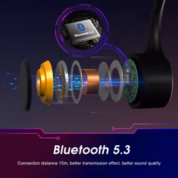 Bone Conduction Wireless Bluetooth 5.3 Open Ear Waterproof Headphones - August EP400 - Additional view 6