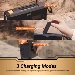 3 in 1 Solar Wind-up Rechargeable Portable Bluetooth FM DAB+ Radio Powerbank