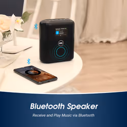 DAB+ FM Portable Radio Bluetooth Speaker Dual Alarm Clock