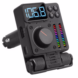 Bluetooth FM Transmitter for Vehicles, Hands-Free Car Kit with USB Port August CR235