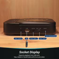SE15 Portable CD Player with Bluetooth, USB, and MP3 Playback