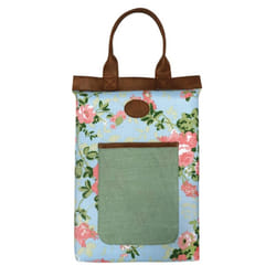 Floral Garden Weeding Kneeling Pad Faux Leather Handle (14 x 10")