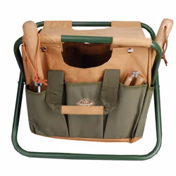 Garden Tool Stool, Kneeling Pad & Ladies Apron Set (Khaki/Brown)