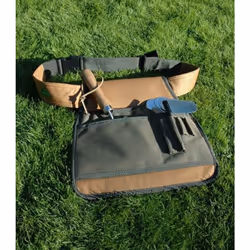 Adjustable Tool Belt Gardening Apron with PVC Lining (Khaki & Brown)