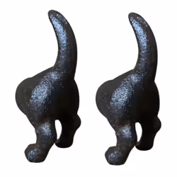 Cast Iron Novelty Door or Drawer Handles & Optional Mounting Bolt - 2 Dog Tails & Bolts