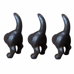 Cast Iron Novelty Door or Drawer Handles & Optional Mounting Bolt - 3 Dog Tails & Bolts