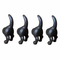 Cast Iron Novelty Door or Drawer Handles & Optional Mounting Bolt - 4 Dog Tails & Bolts