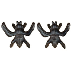 Cast Iron Novelty Door or Drawer Handles & Optional Mounting Bolt - 2 Bees & Bolts