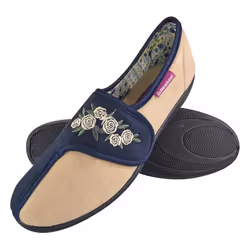 Dunlop - Ladies Adjustable Wide Fit Memory Foam Velcro Slippers - 4