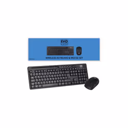 Evo Labs WM-757UK Wireless Keyboard & Mouse Combo | QWERTY UK Layout | Full Size - Black