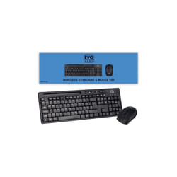 Evo Labs WM-757UK Wireless Keyboard & Mouse Combo | QWERTY UK Layout | Full Size - Black
