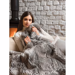 Dreamland Hygge Days Luxury Faux Fur Warming Throw - Zebra Print - Additional view 7