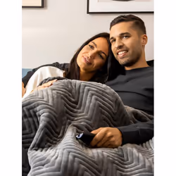 Dreamland Hurry Home Deluxe Velvet Warming Throw - Grey Herringbone - Additional view 7