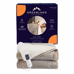 Dreamland Nap Time Warming Sherpa Blanket - Beige Tartan