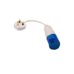 Mains Adapter - 13 Amp Plug To Caravan Mains Socket